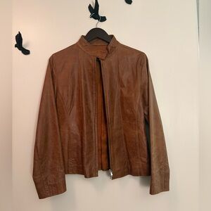 Vera Pelle Brown Italian Leather Women's Jacket